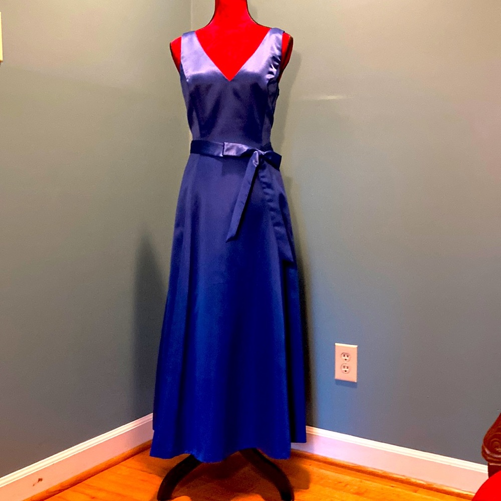 Adrianna Papell Blue Special Occasions Tea Length Dress Size 12